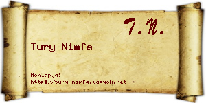 Tury Nimfa névjegykártya